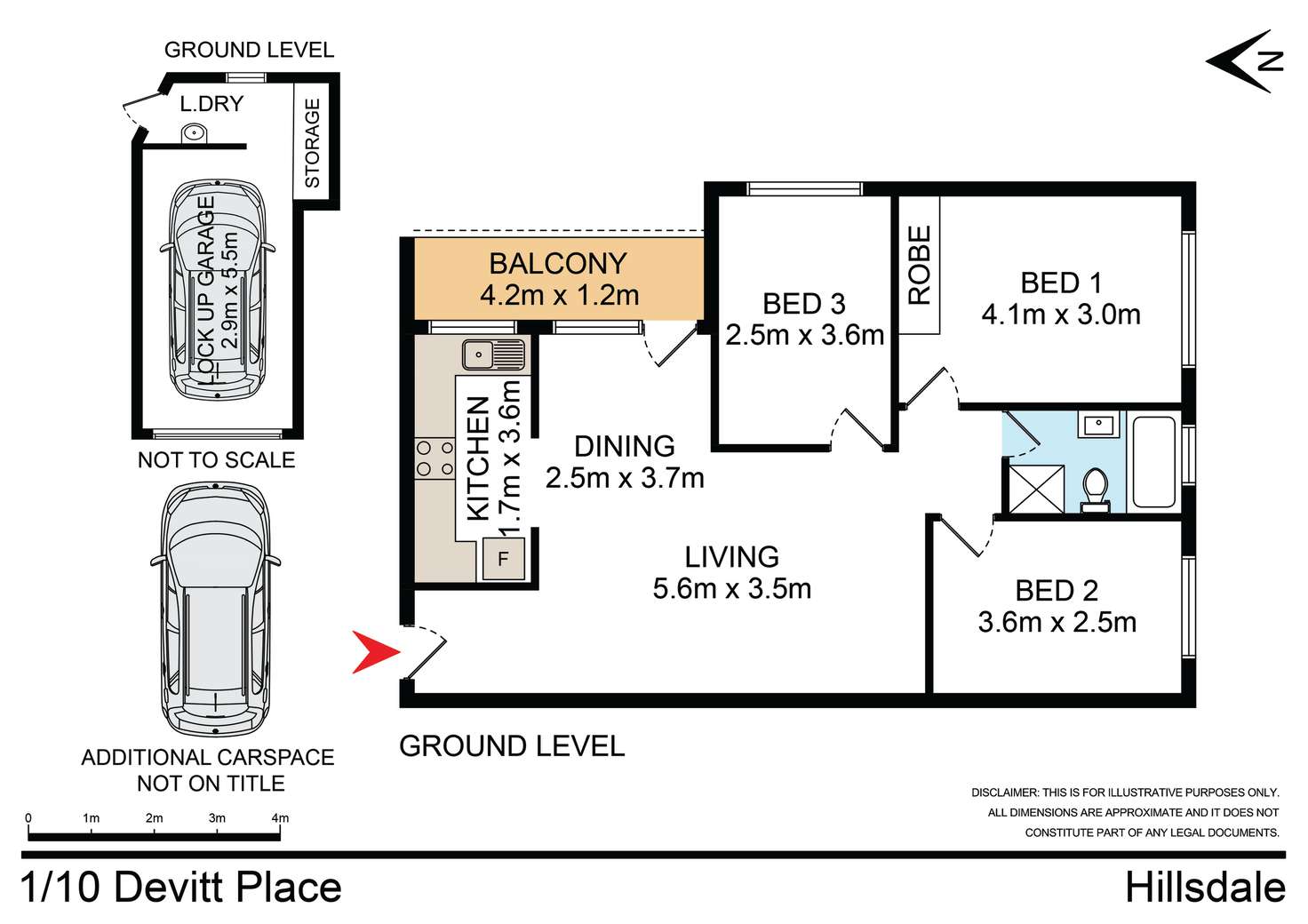 Floorplan of Homely apartment listing, 1/10 Devitt Place, Hillsdale NSW 2036