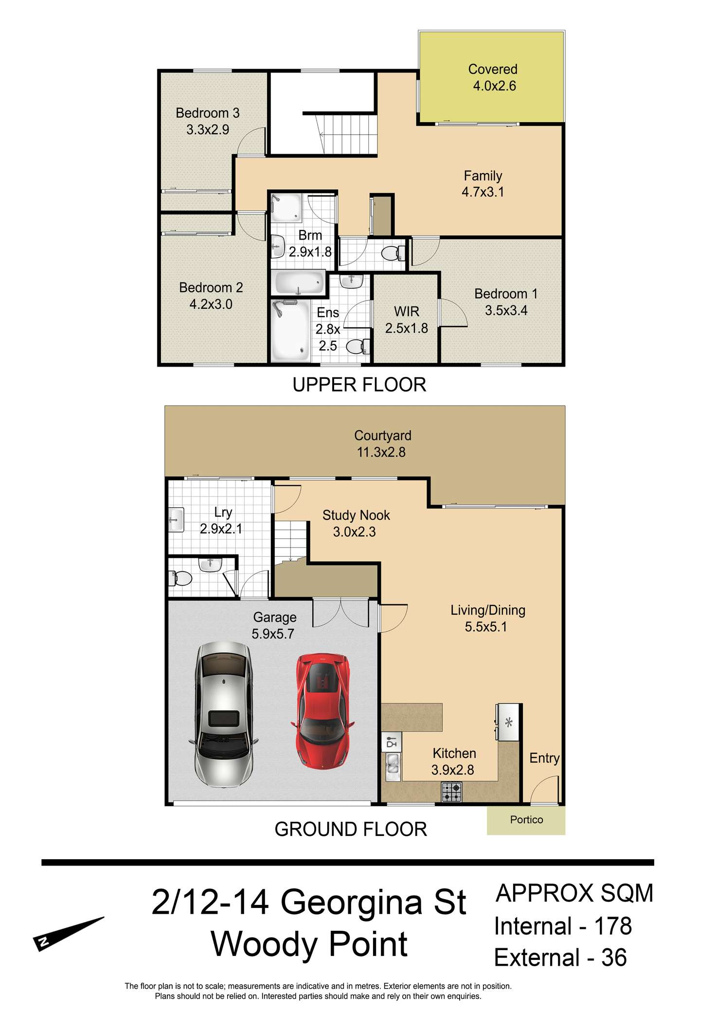 Floorplan of Homely townhouse listing, 2/12-14 Georgina Street, Woody Point QLD 4019