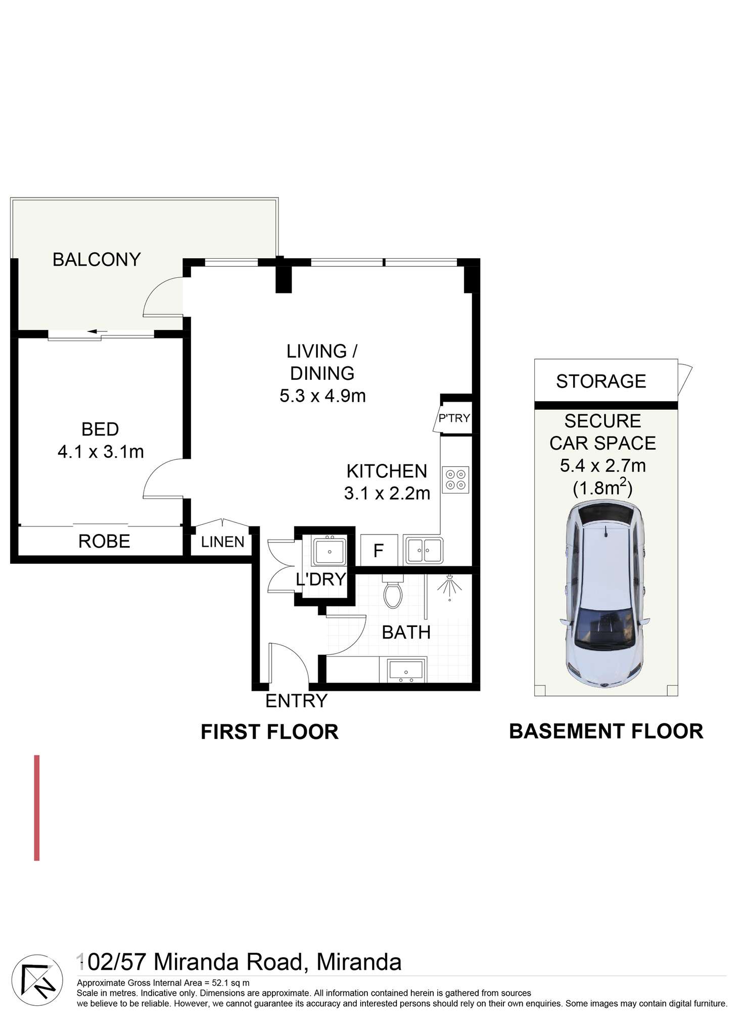 Floorplan of Homely apartment listing, 102/57 Miranda Road, Miranda NSW 2228