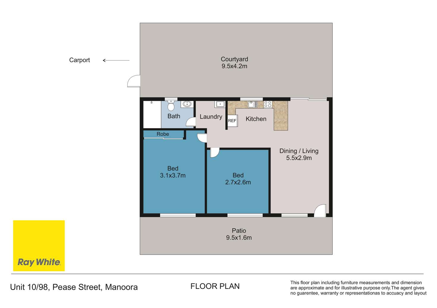 Floorplan of Homely unit listing, 10/98 Pease Street, Manoora QLD 4870