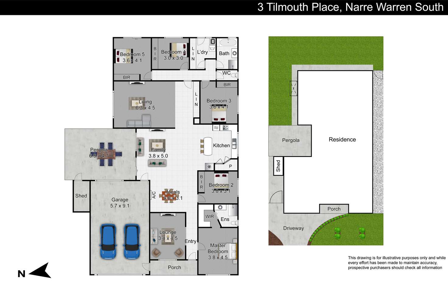 Floorplan of Homely house listing, 3 Tilmouth Place, Narre Warren South VIC 3805