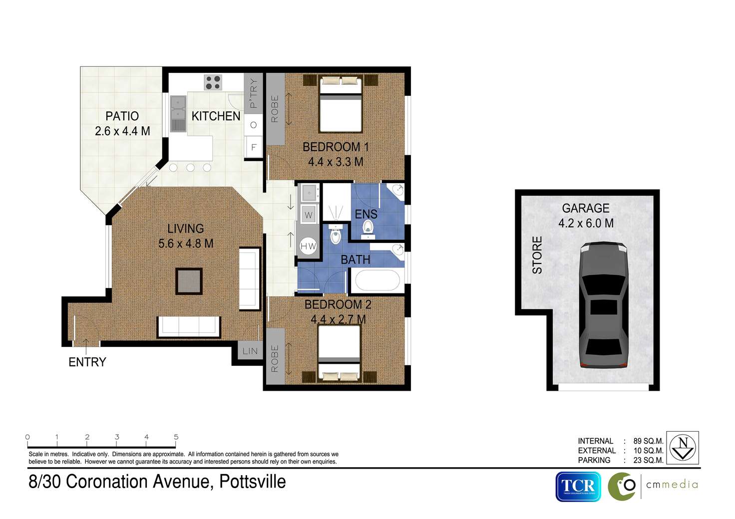 Floorplan of Homely unit listing, 8/30 Coronation Ave, Pottsville NSW 2489