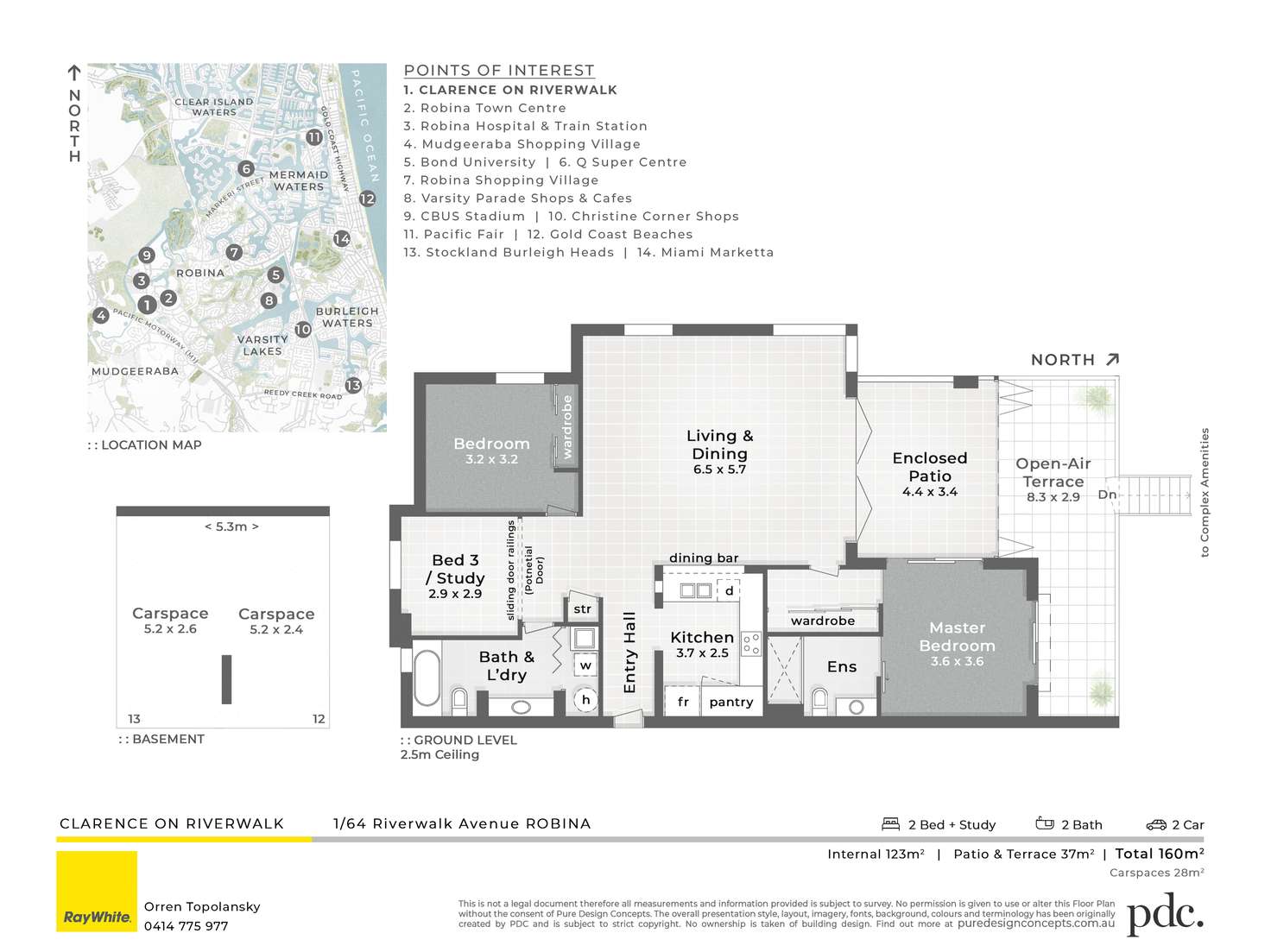 Floorplan of Homely apartment listing, 1/64 Riverwalk Avenue, Robina QLD 4226