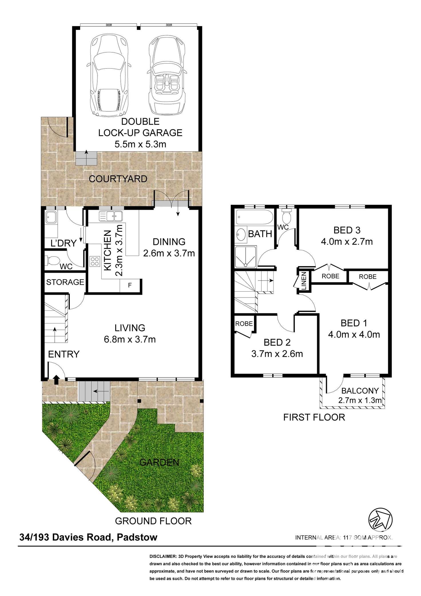 Floorplan of Homely townhouse listing, 34/193 Davies Road, Padstow NSW 2211