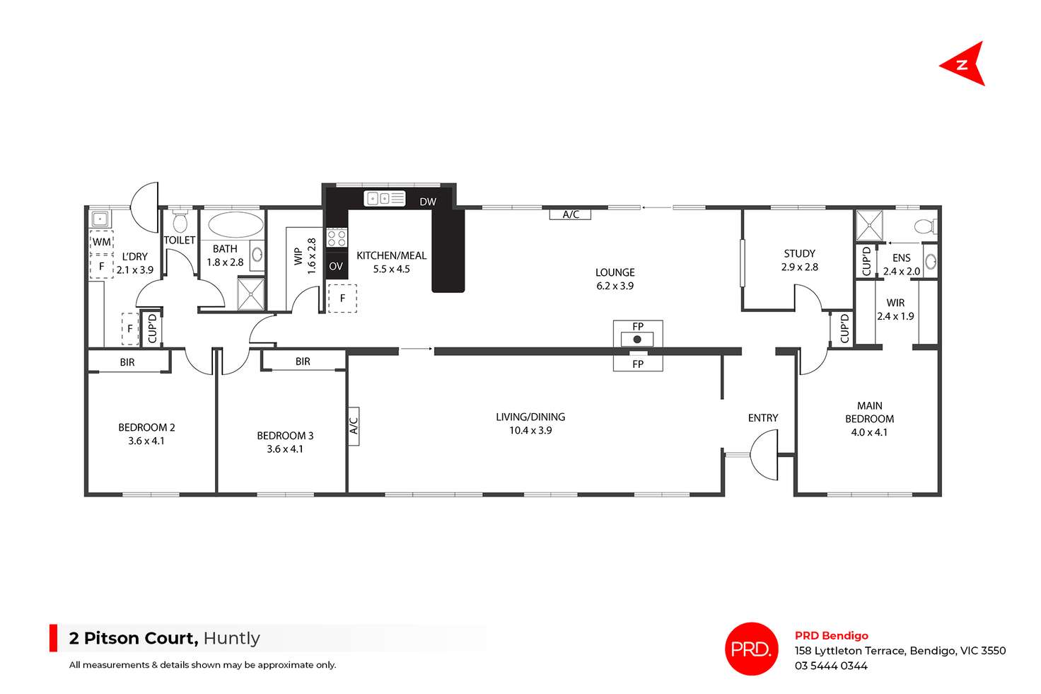 Floorplan of Homely house listing, 2 Pitson Court, Huntly VIC 3551