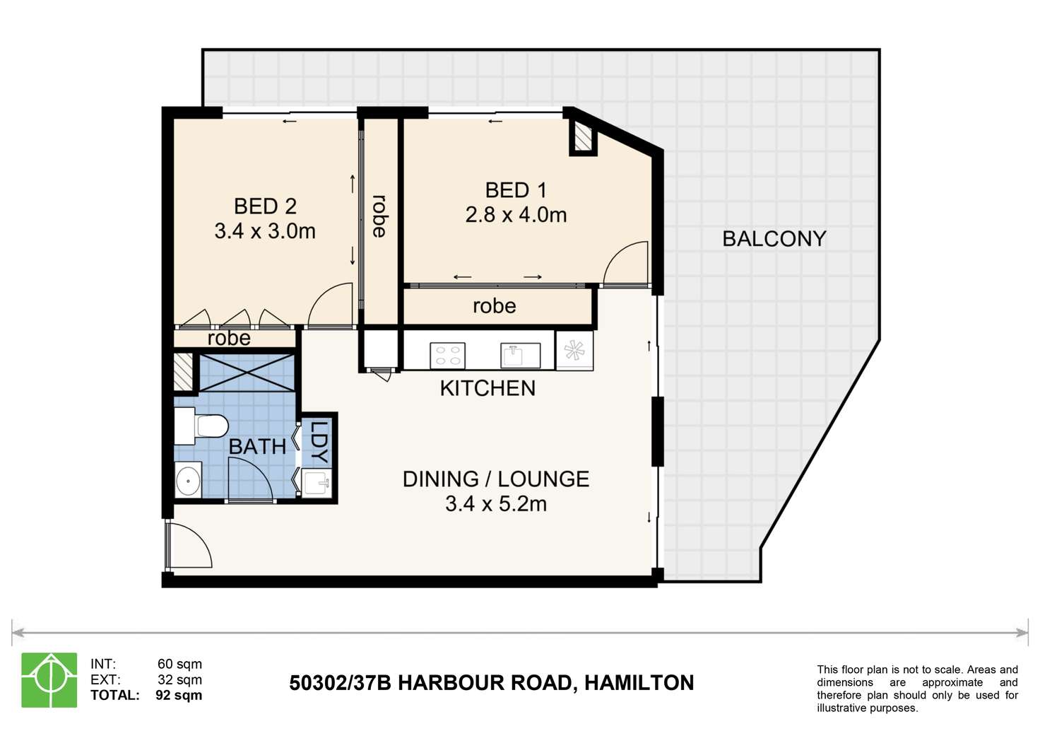 Floorplan of Homely unit listing, 50302/37B Harbour Road, Hamilton QLD 4007