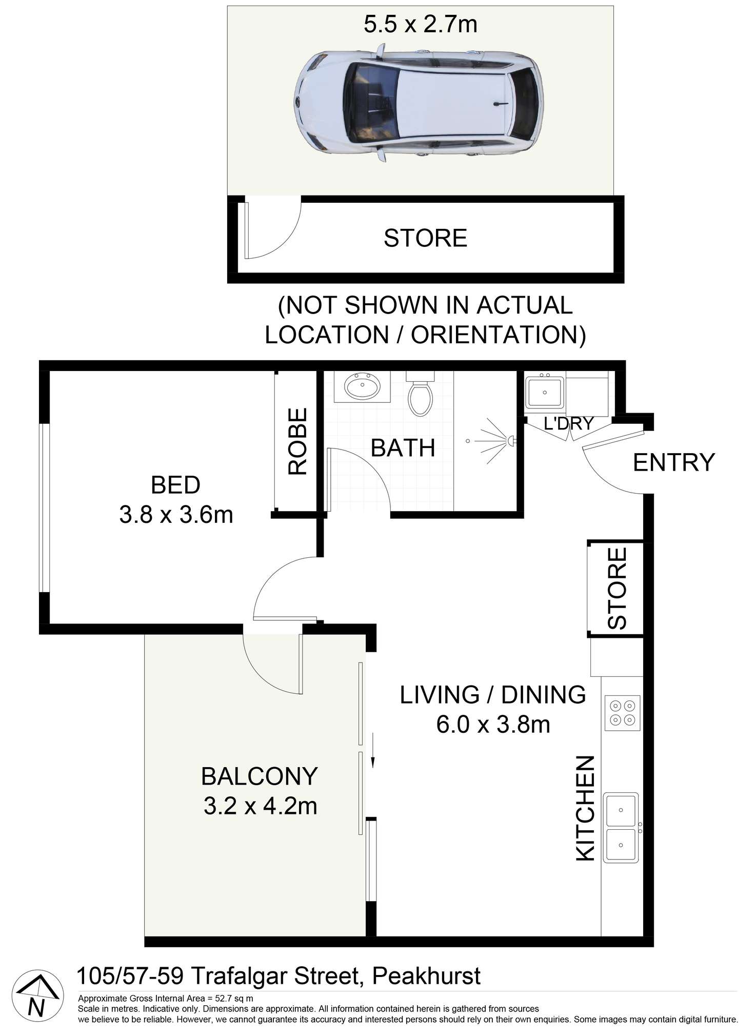 Floorplan of Homely apartment listing, 105/57-59 Trafalgar Street, Peakhurst NSW 2210