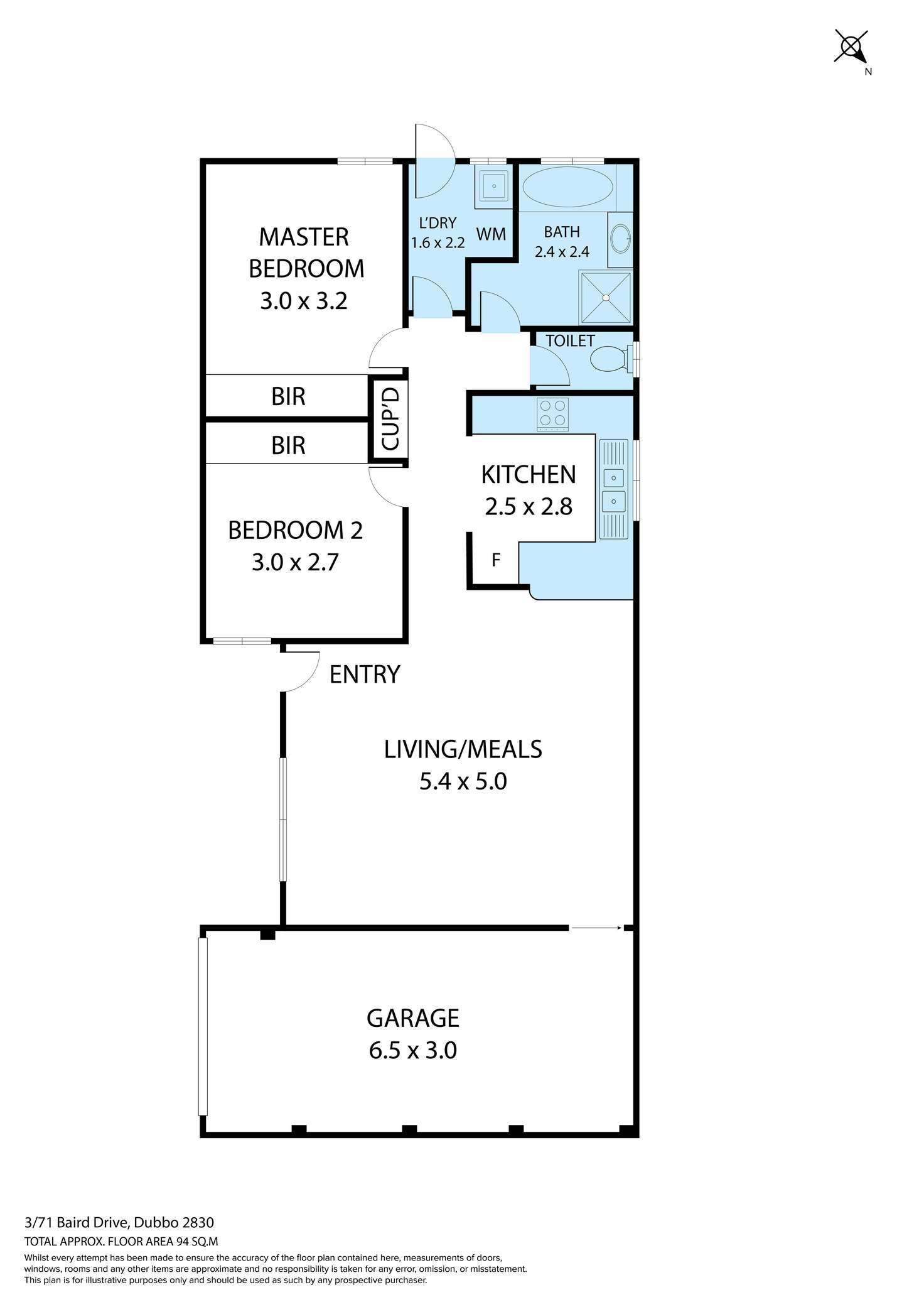 Floorplan of Homely unit listing, 3/71 Baird Drive, Dubbo NSW 2830