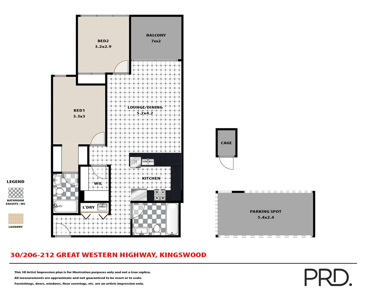 Floorplan of Homely apartment listing, 30/206-212 Great Western Highway, Kingswood NSW 2747