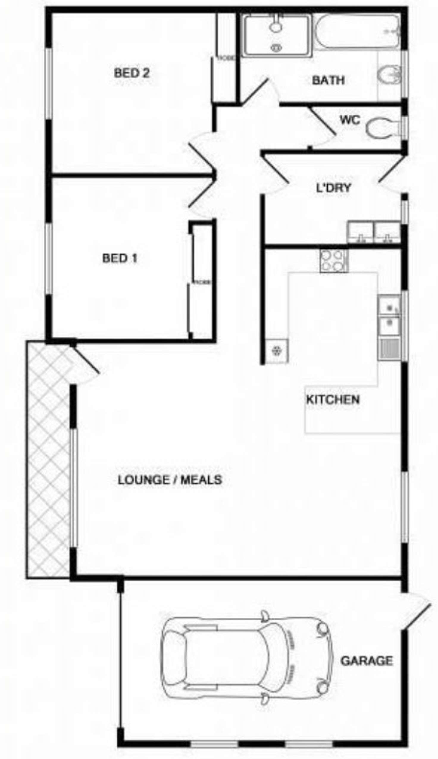 Floorplan of Homely townhouse listing, 13 Colombera Circuit, Wodonga VIC 3690