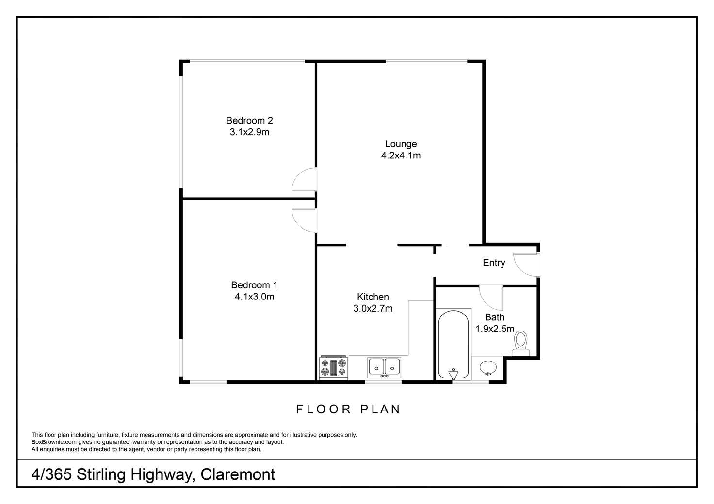 Floorplan of Homely apartment listing, 4/365 Stirling Highway, Claremont WA 6010