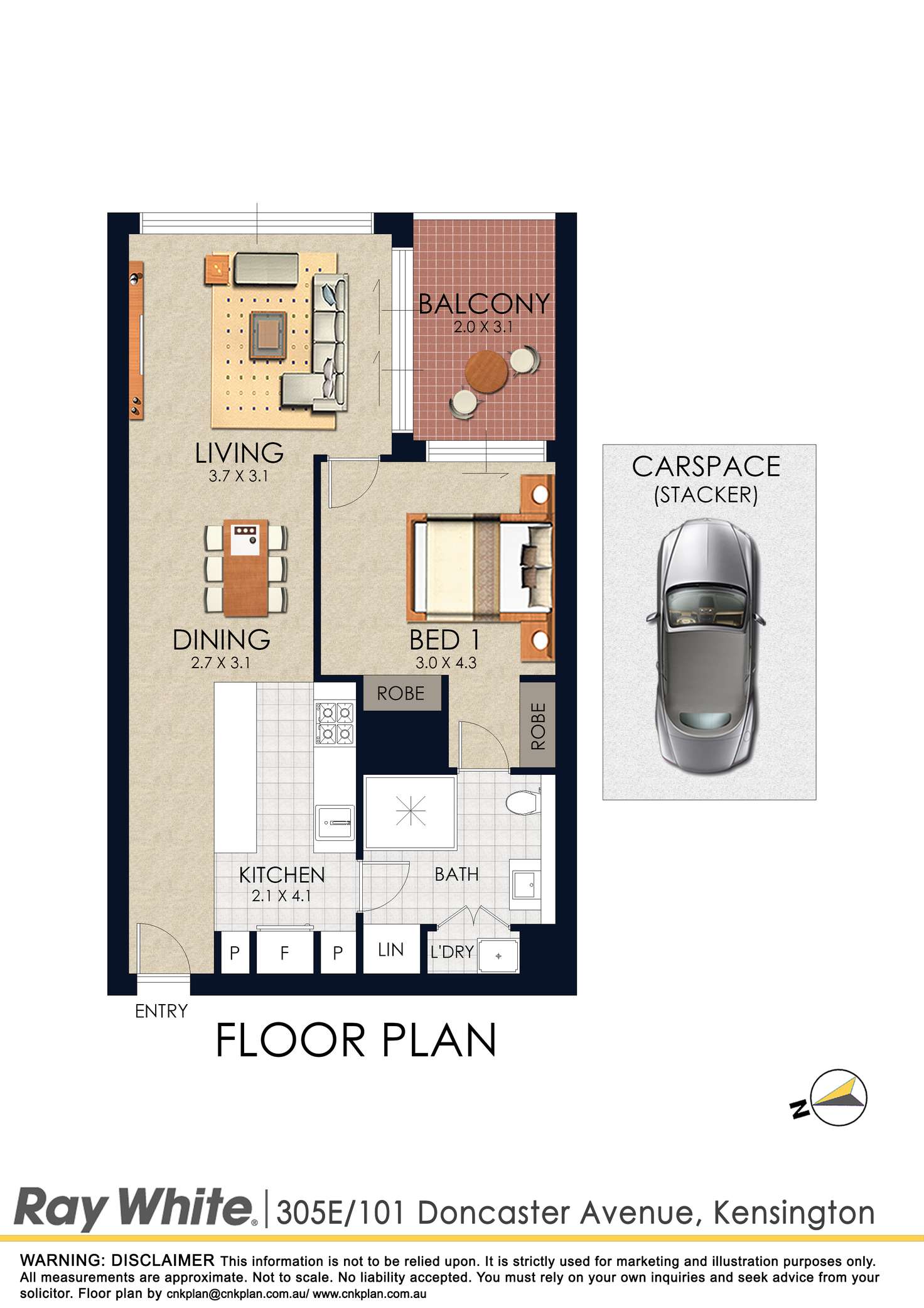 Floorplan of Homely apartment listing, 305E/101 Doncaster Avenue, Kensington NSW 2033