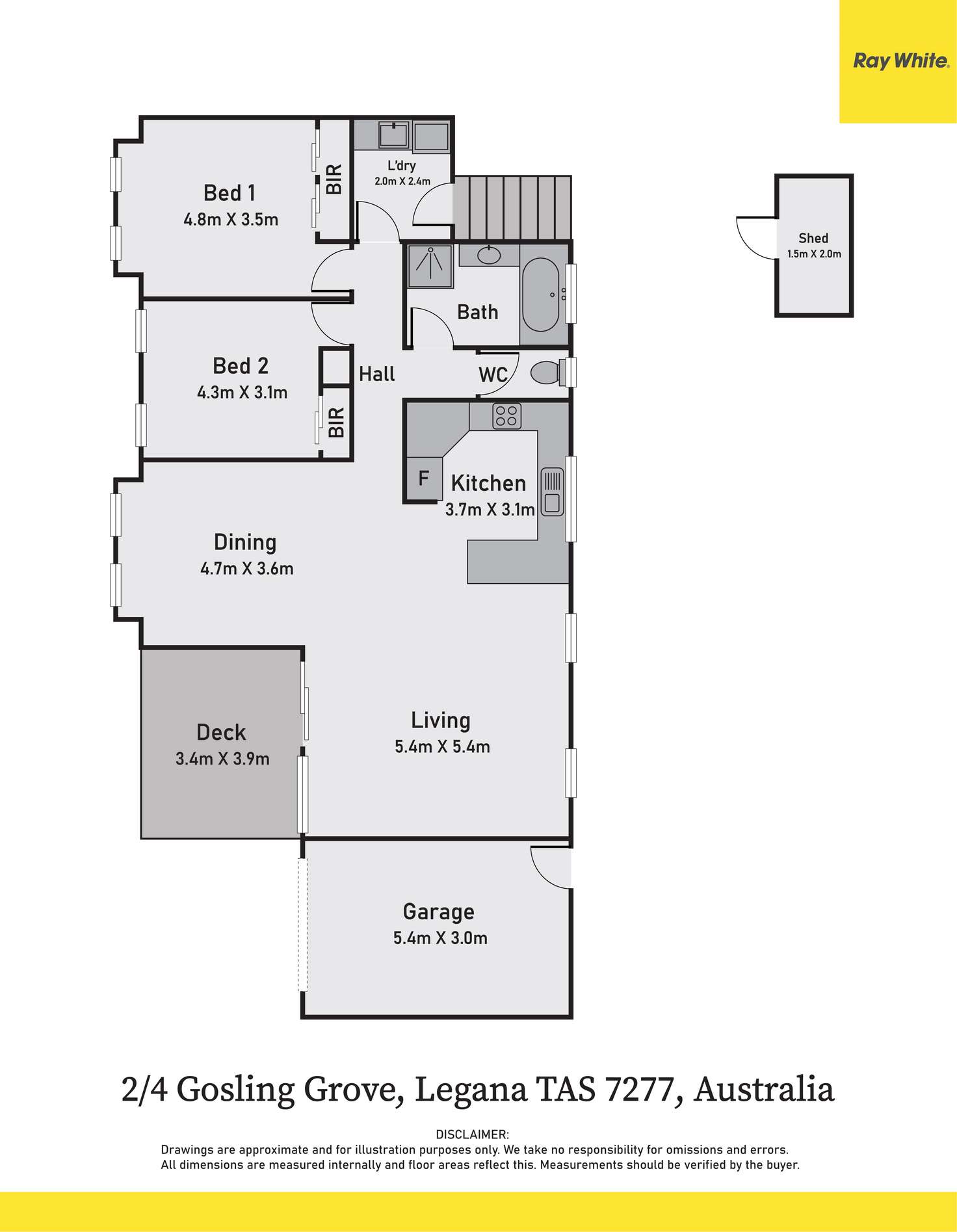 Floorplan of Homely unit listing, 2/4 Gosling Grove, Legana TAS 7277