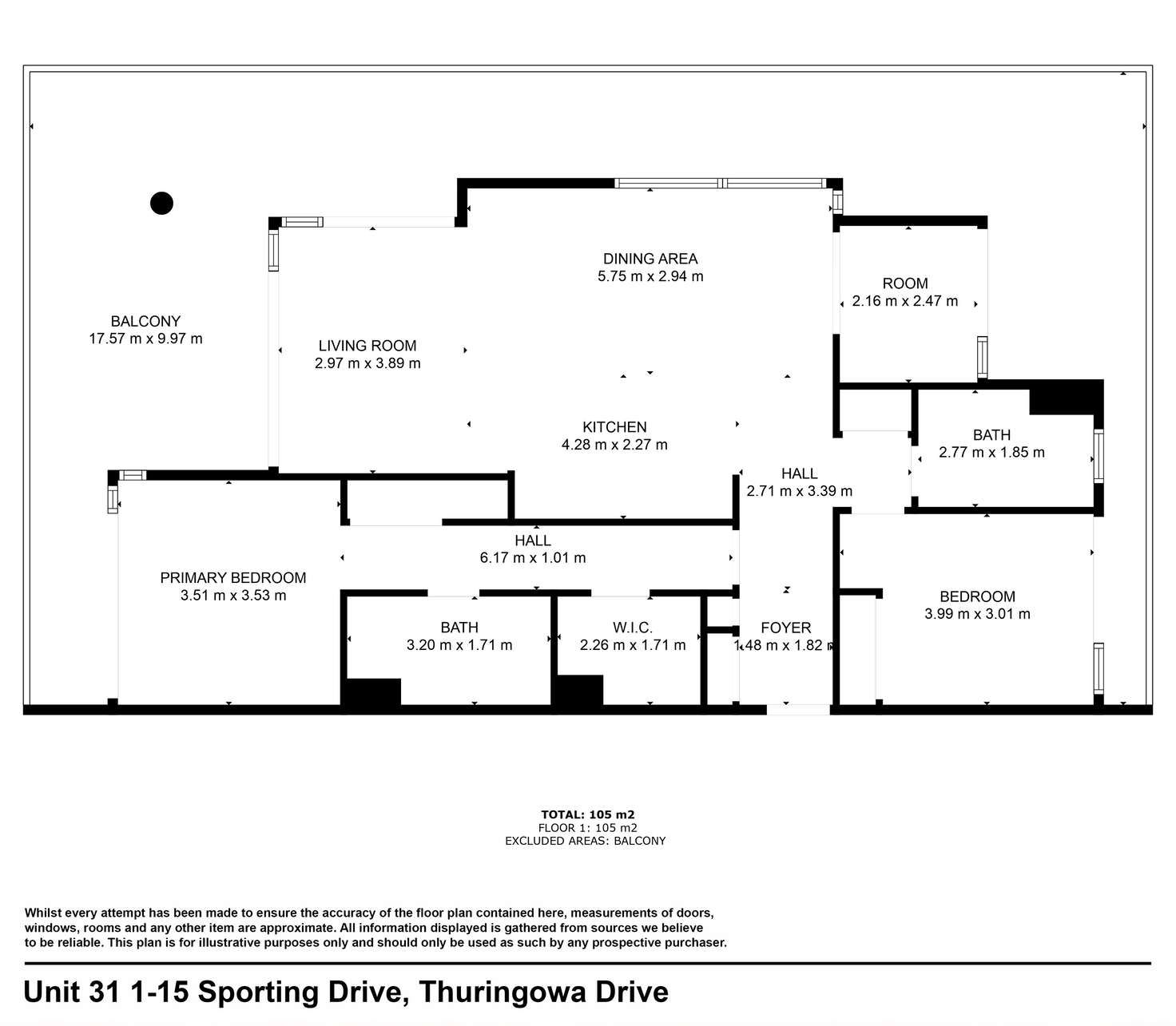 Floorplan of Homely apartment listing, 31/1-15 Sporting Drive, Thuringowa Central QLD 4817