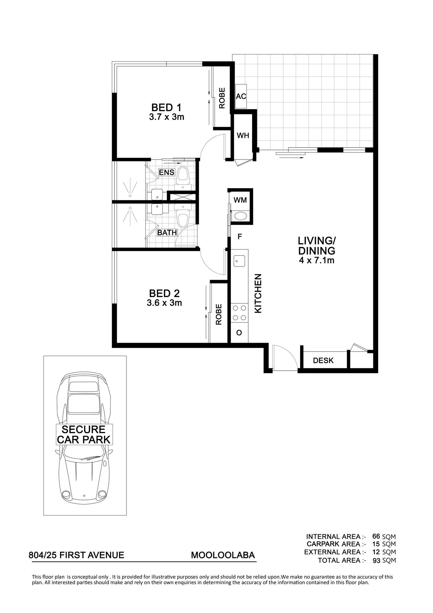 Floorplan of Homely unit listing, 804/25 First Avenue, Mooloolaba QLD 4557