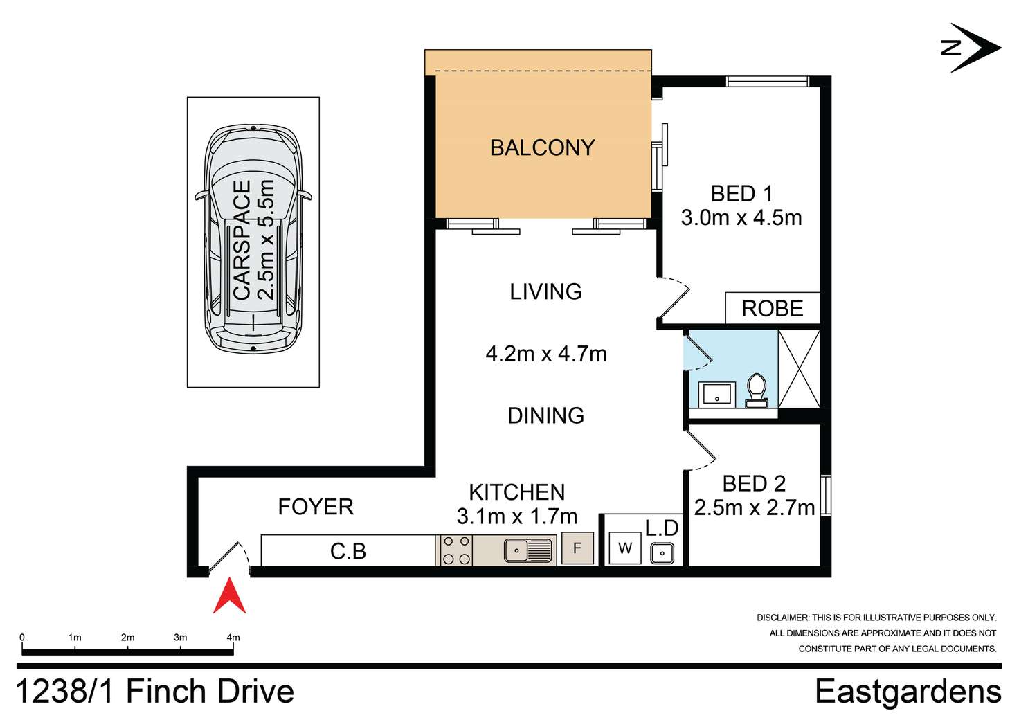 Floorplan of Homely unit listing, 1238/1 Finch Drive, Eastgardens NSW 2036