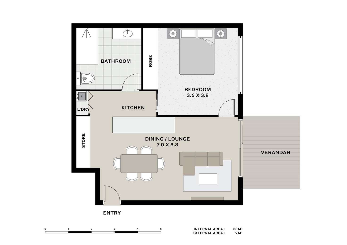 Floorplan of Homely unit listing, 37/5 Kingsway Place, Townsville City QLD 4810