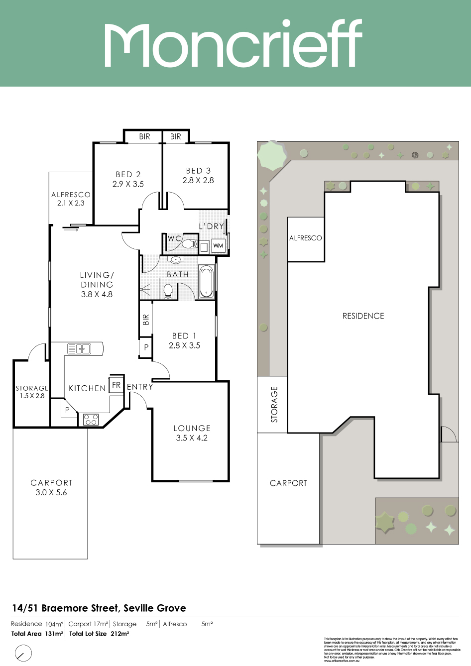 Floorplan of Homely townhouse listing, 14/51 Braemore Street, Seville Grove WA 6112