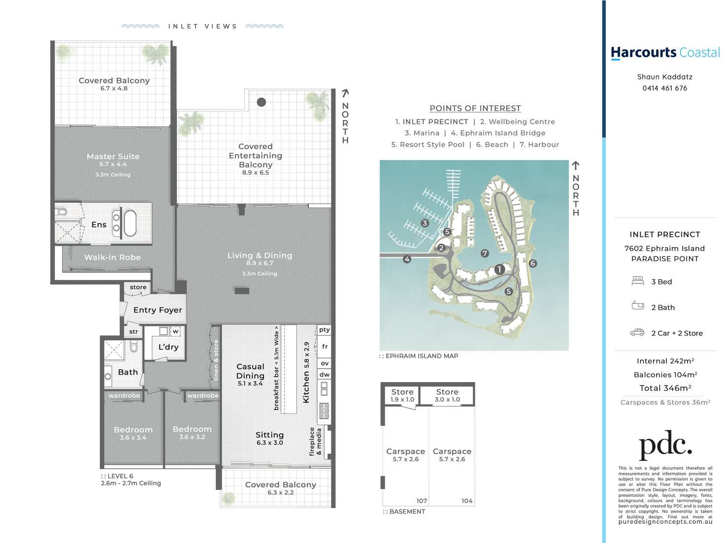 Floorplan of Homely apartment listing, 7602 Ephraim Island, Paradise Point QLD 4216