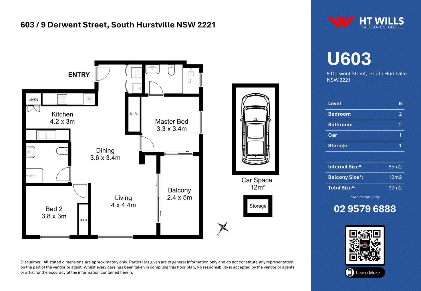 Floorplan of Homely apartment listing, 603/9 Derwent Street, South Hurstville NSW 2221