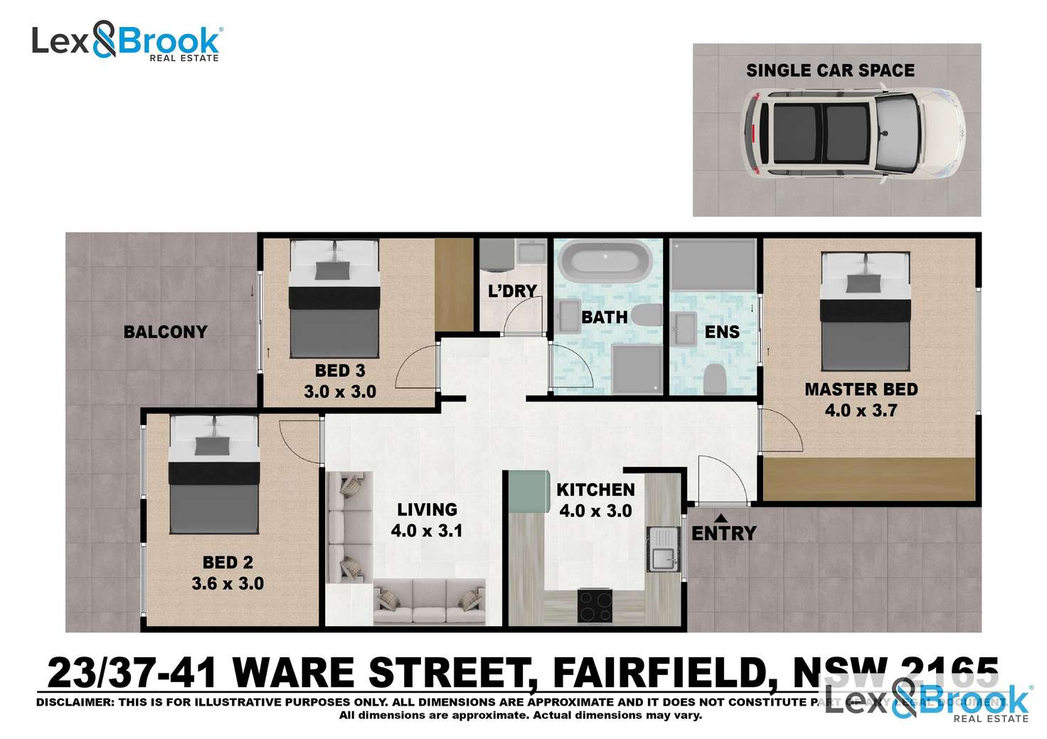 Floorplan of Homely apartment listing, 23/37-41 Ware Street, Fairfield NSW 2165
