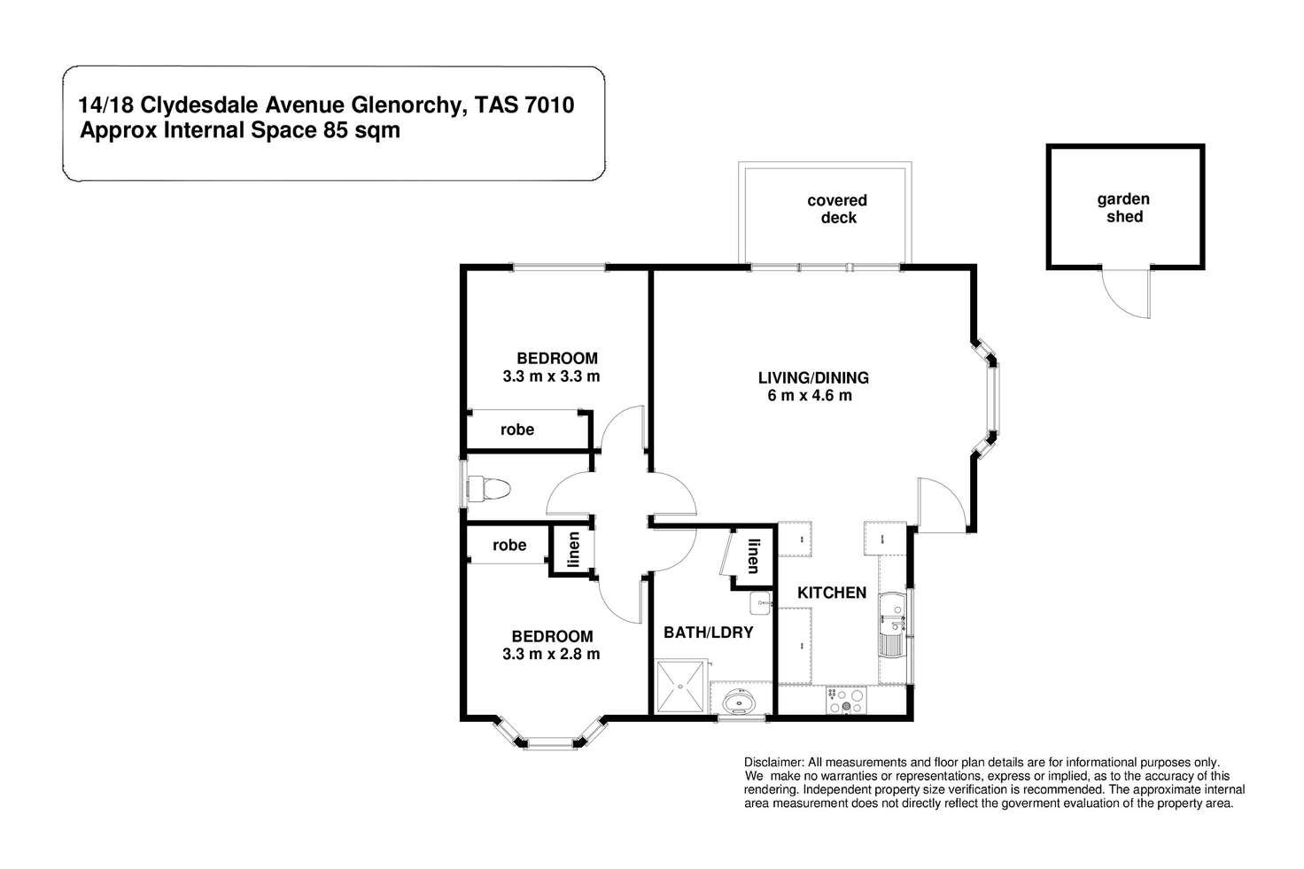 Floorplan of Homely unit listing, 14/18 Clydesdale Avenue, Glenorchy TAS 7010