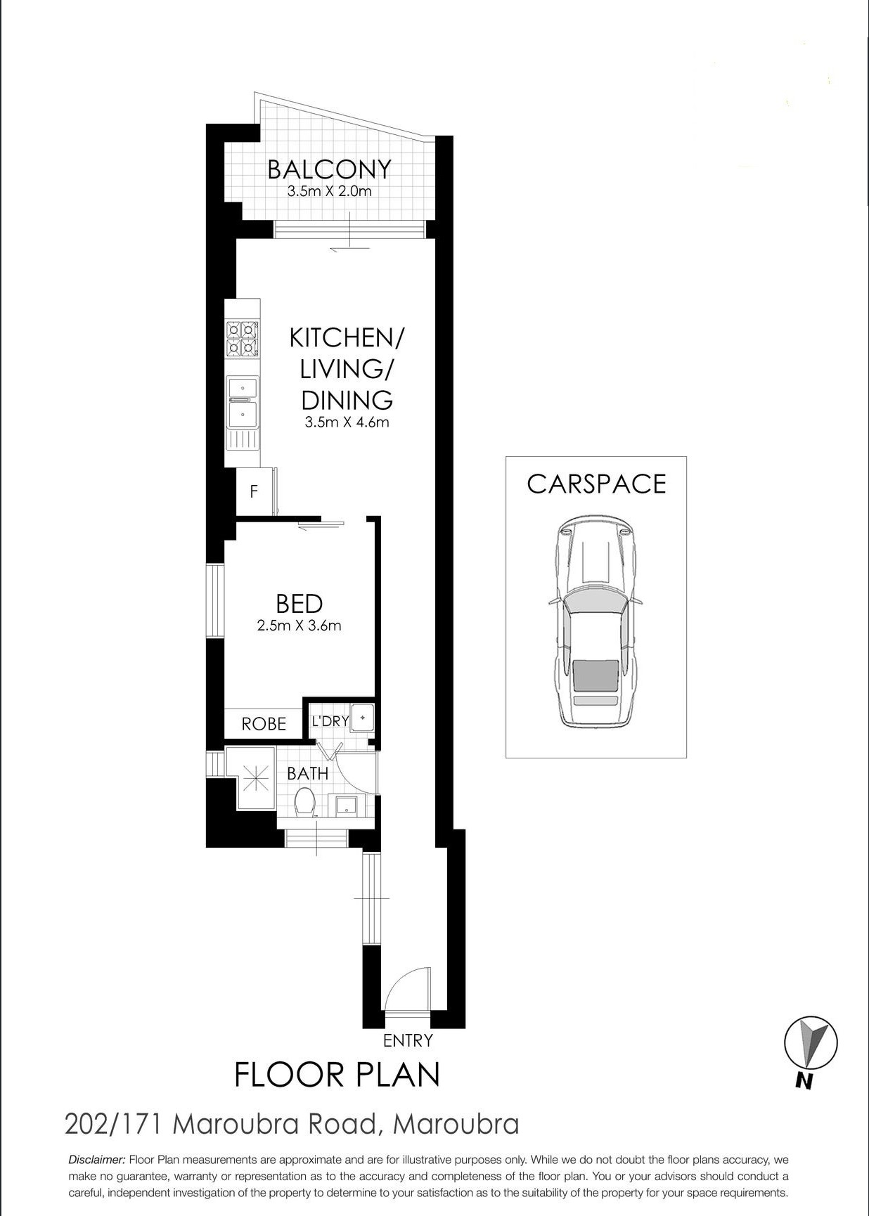 Floorplan of Homely unit listing, 202/171 Maroubra Road, Maroubra NSW 2035