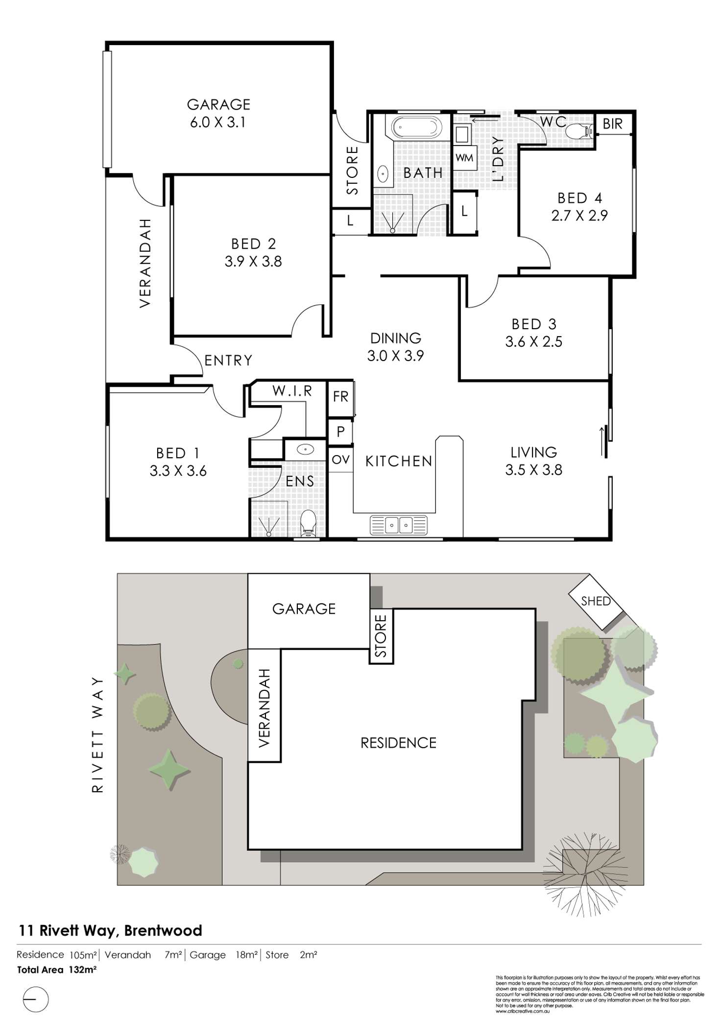 Floorplan of Homely house listing, 11 Rivett Way, Brentwood WA 6153