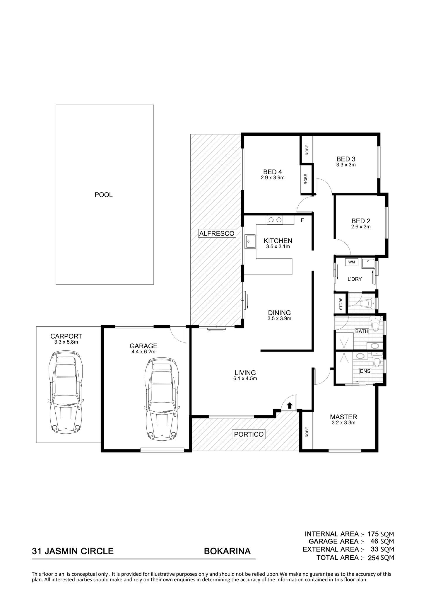 Floorplan of Homely house listing, 31 Jasmin Circle, Bokarina QLD 4575
