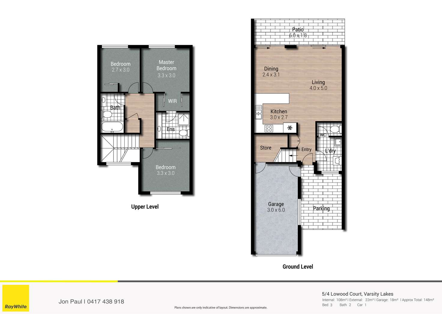 Floorplan of Homely townhouse listing, 5/4 Lowood Court, Varsity Lakes QLD 4227