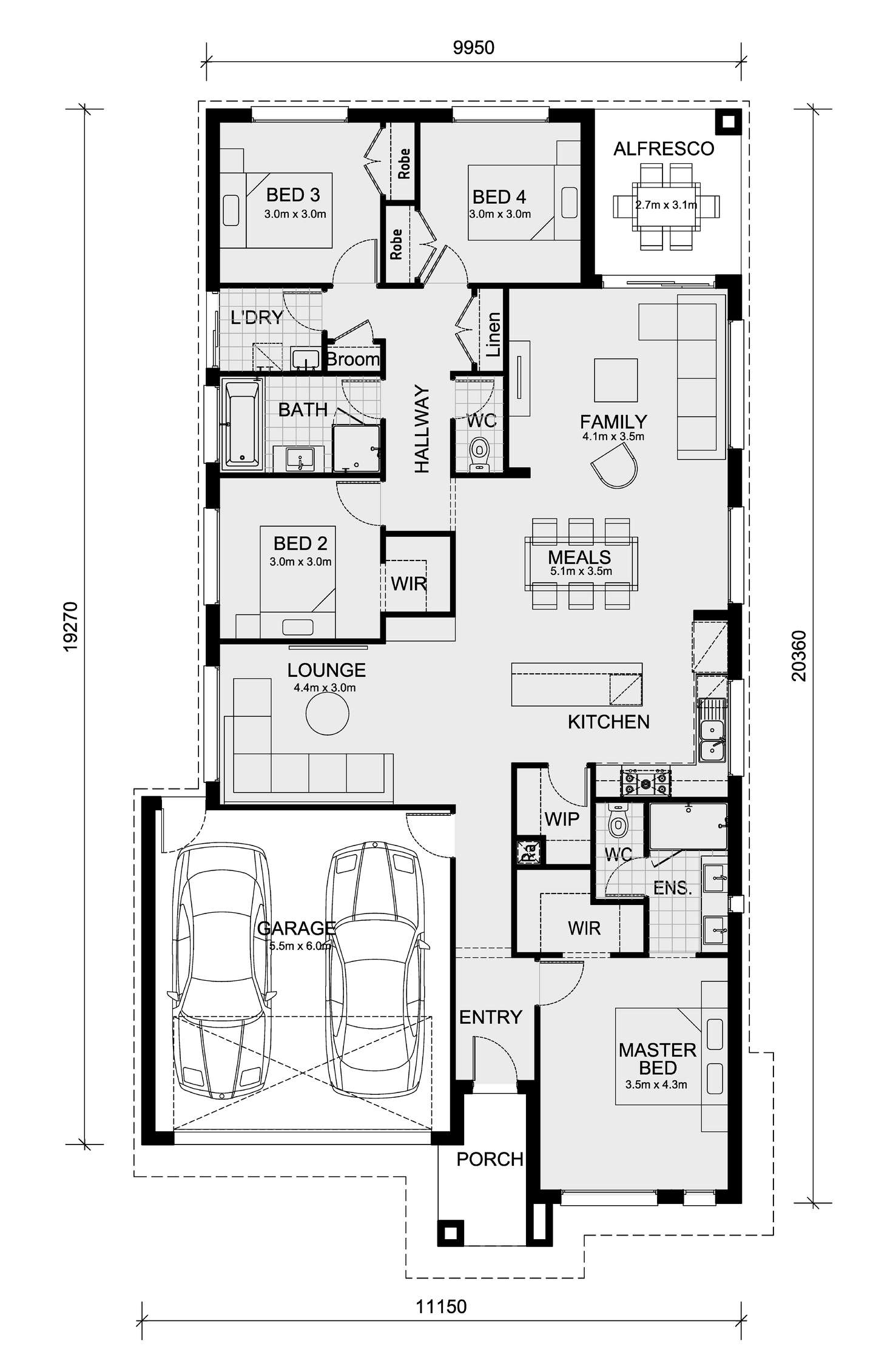 Floorplan of Homely house listing, Lot 3312 GenFyansford Estate Estate Leemore 221 M Collection, Fyansford VIC 3218