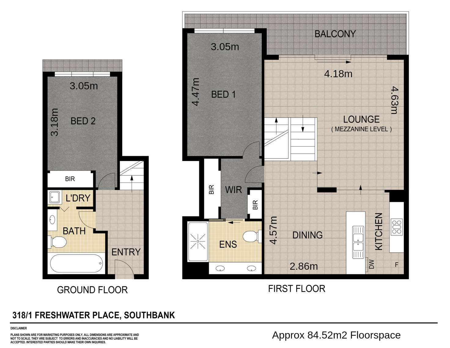Floorplan of Homely apartment listing, 318/1 Freshwater Place, Southbank VIC 3006