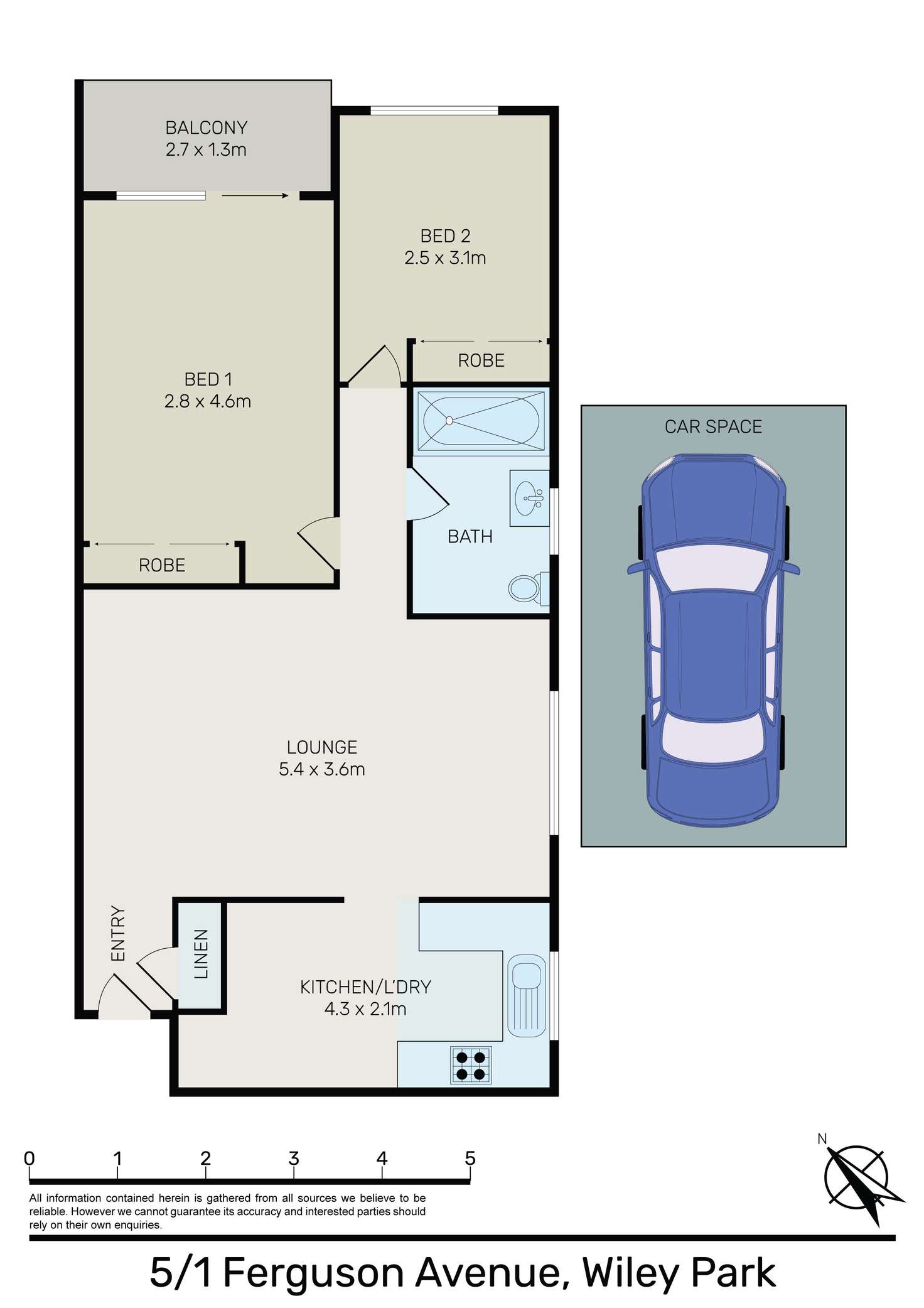 Floorplan of Homely apartment listing, 5/1 Ferguson Avenue, Wiley Park NSW 2195