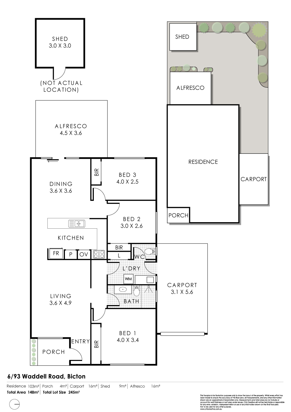 Floorplan of Homely villa listing, 6/93-95 Waddell Road, Bicton WA 6157