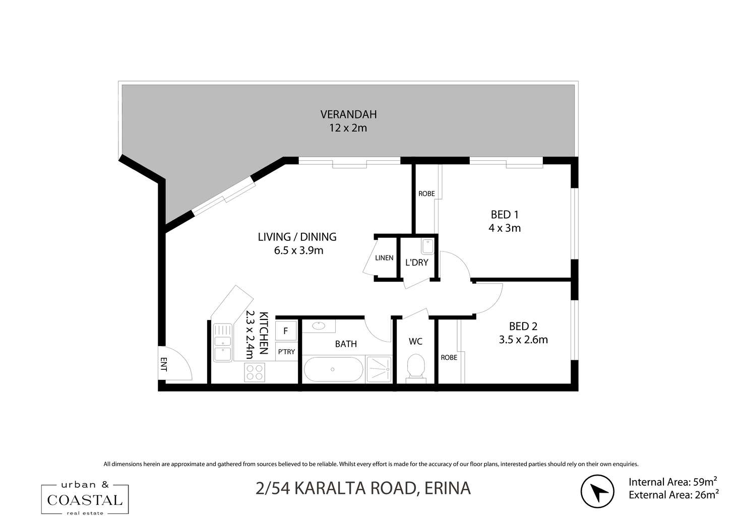 Floorplan of Homely apartment listing, 2/54 Karalta Road, Erina NSW 2250