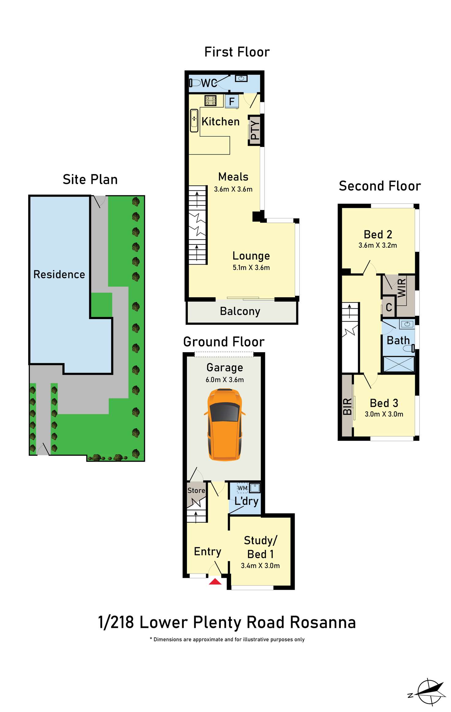 Floorplan of Homely townhouse listing, 1/218 Lower Plenty Road, Rosanna VIC 3084