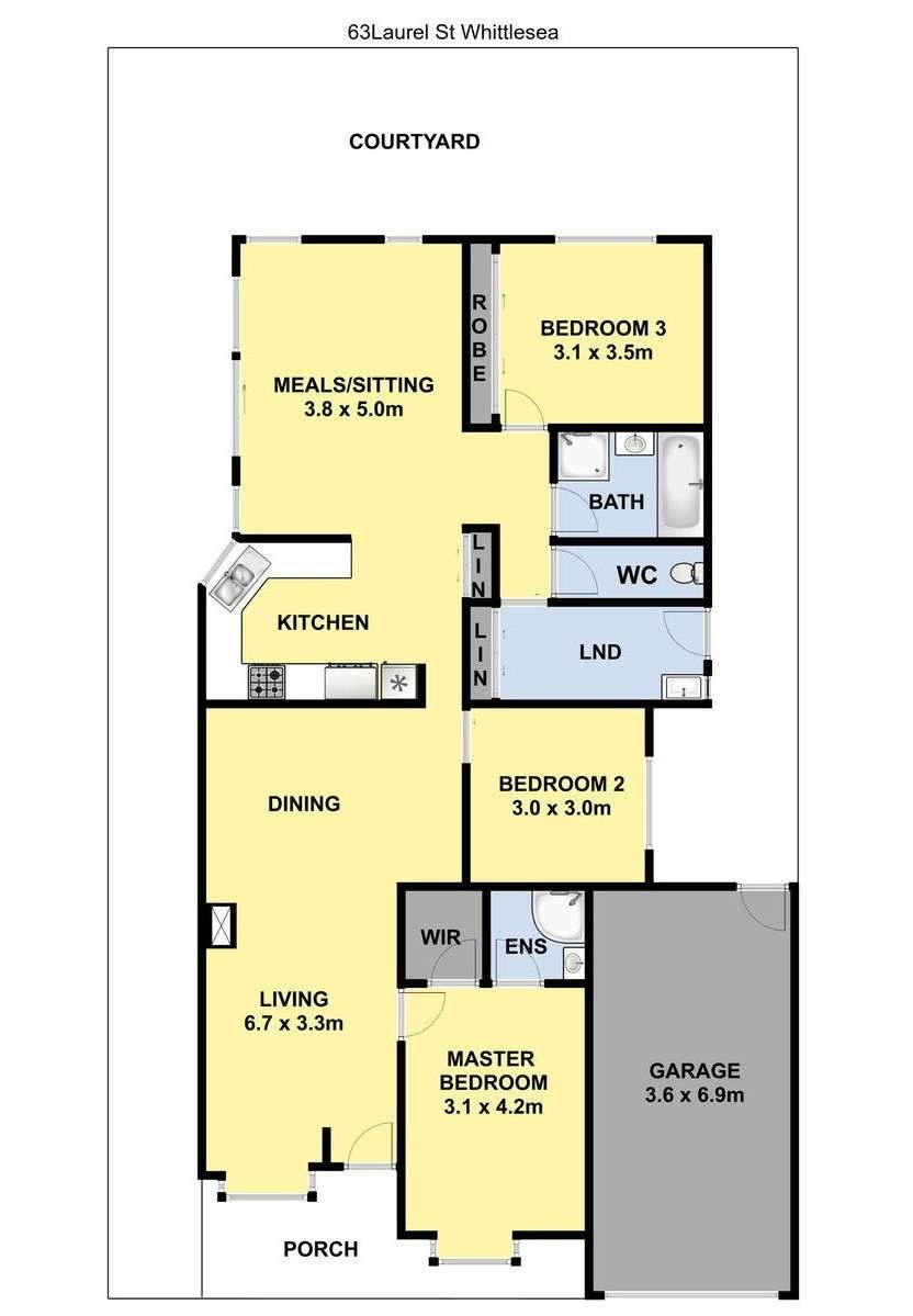Floorplan of Homely house listing, 63 Laurel Street, Whittlesea VIC 3757