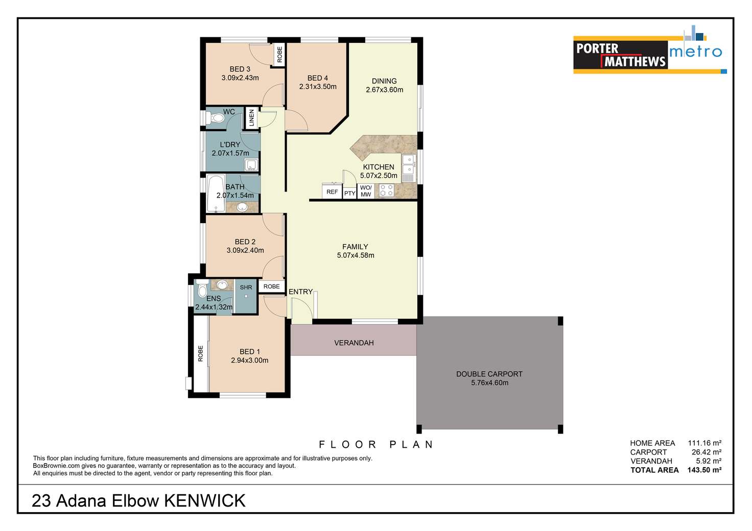 Floorplan of Homely house listing, 23 Adana Elbow, Kenwick WA 6107