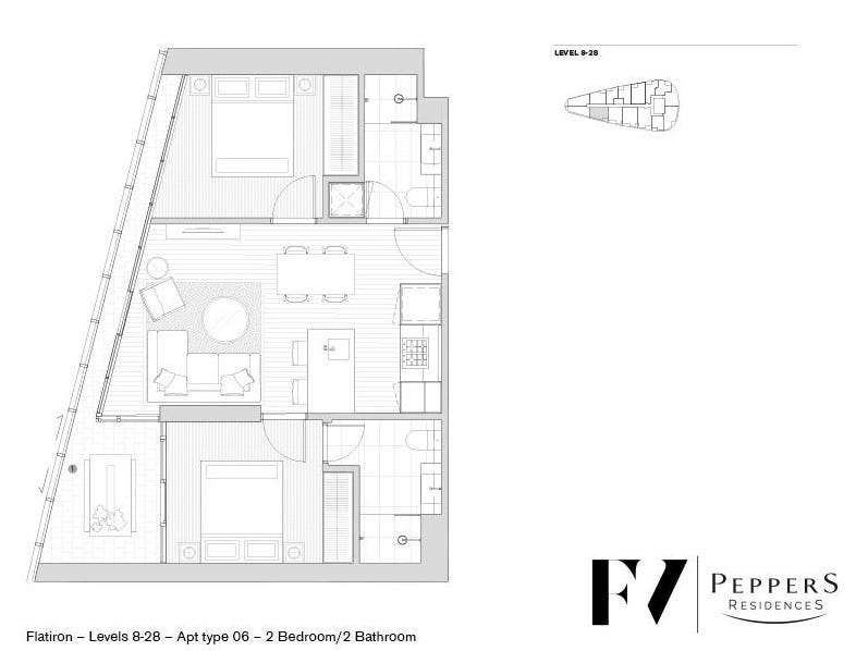 Floorplan of Homely apartment listing, 906/179 Alfred Street, Fortitude Valley QLD 4006