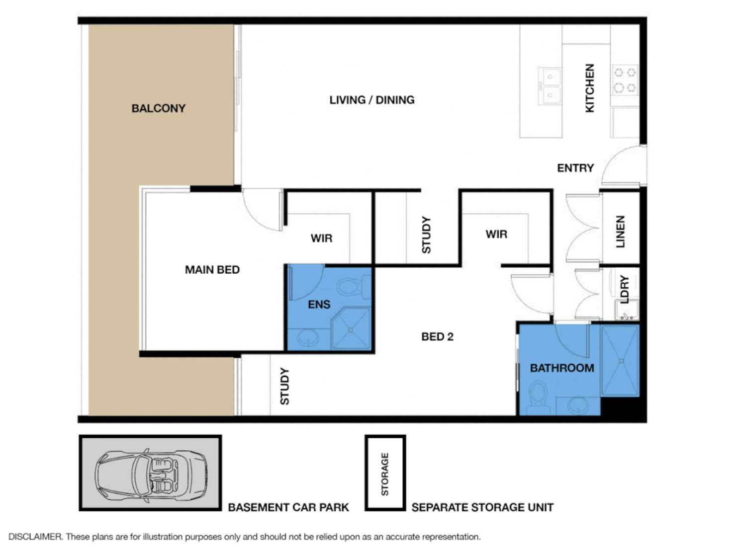 Floorplan of Homely apartment listing, 2303/30 Festival Place, Newstead QLD 4006