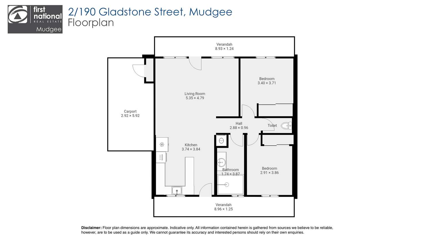Floorplan of Homely unit listing, 2/190 Gladstone Street, Mudgee NSW 2850