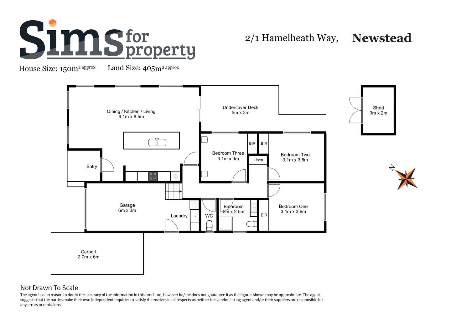 Floorplan of Homely townhouse listing, 2/1 Hamelheath Way, Newstead TAS 7250