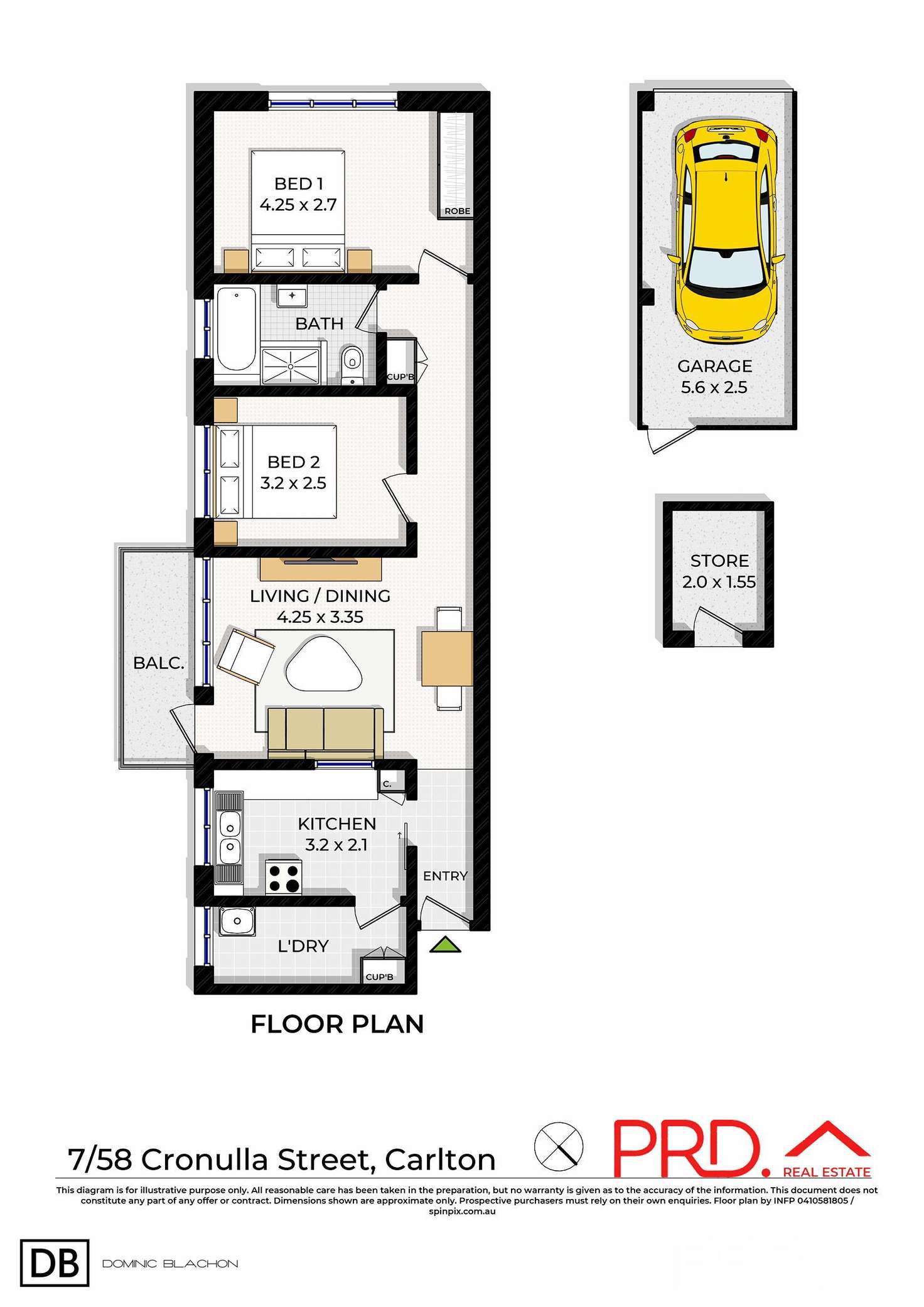 Floorplan of Homely apartment listing, 7/58 Cronulla Street, Carlton NSW 2218
