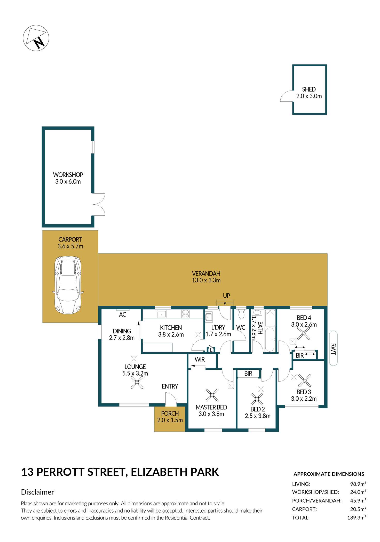 Floorplan of Homely house listing, 13 Perrott Street, Elizabeth Park SA 5113