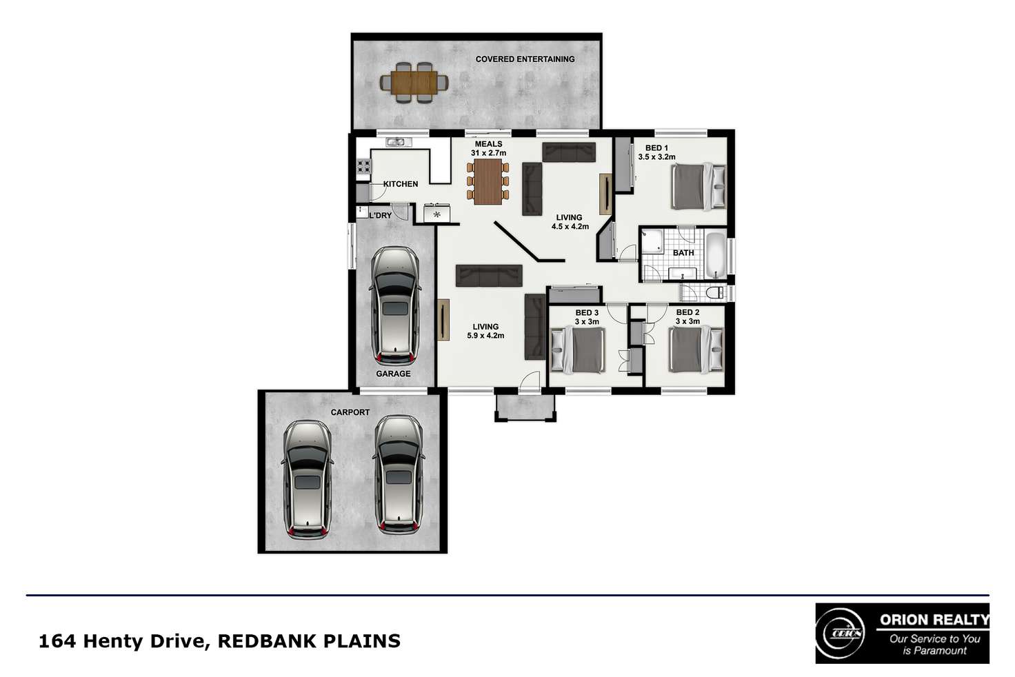 Floorplan of Homely house listing, 164 Henty Drive, Redbank Plains QLD 4301