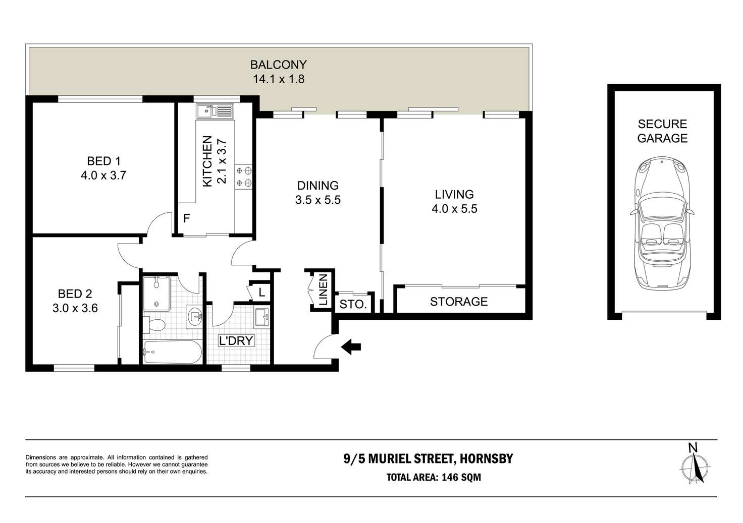 Floorplan of Homely unit listing, 9/5 Muriel Street, Hornsby NSW 2077
