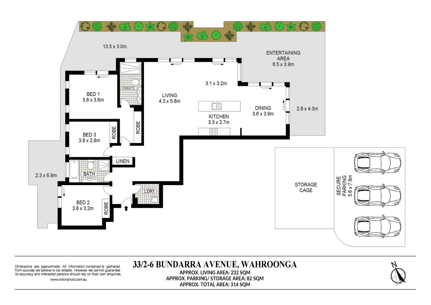 Floorplan of Homely apartment listing, 33/2-6 Bundarra Avenue South, Wahroonga NSW 2076