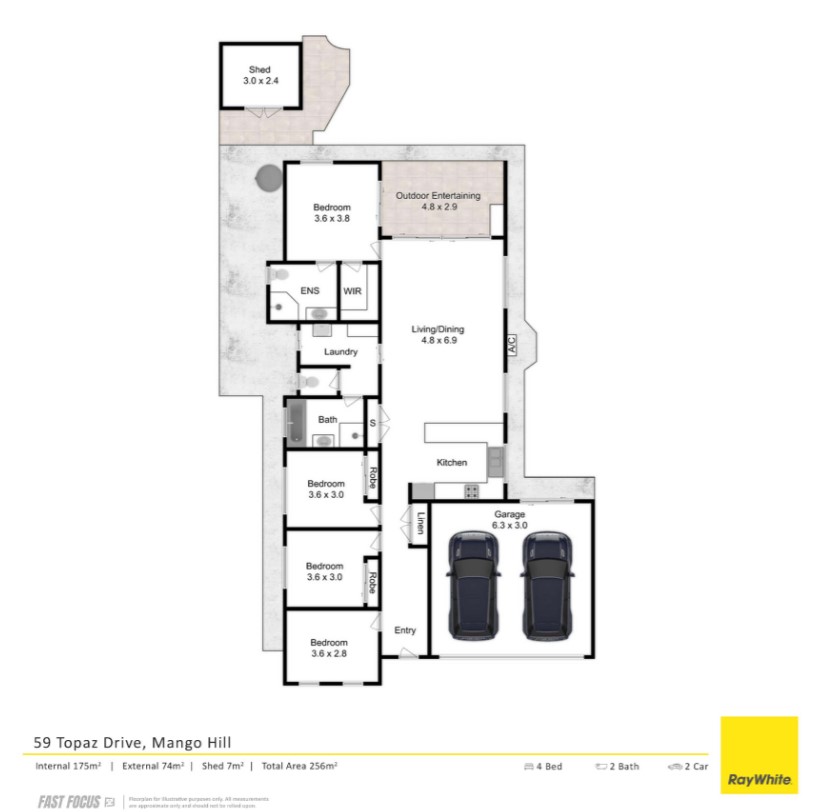 Floorplan of Homely house listing, 59 Topaz Drive, Mango Hill QLD 4509