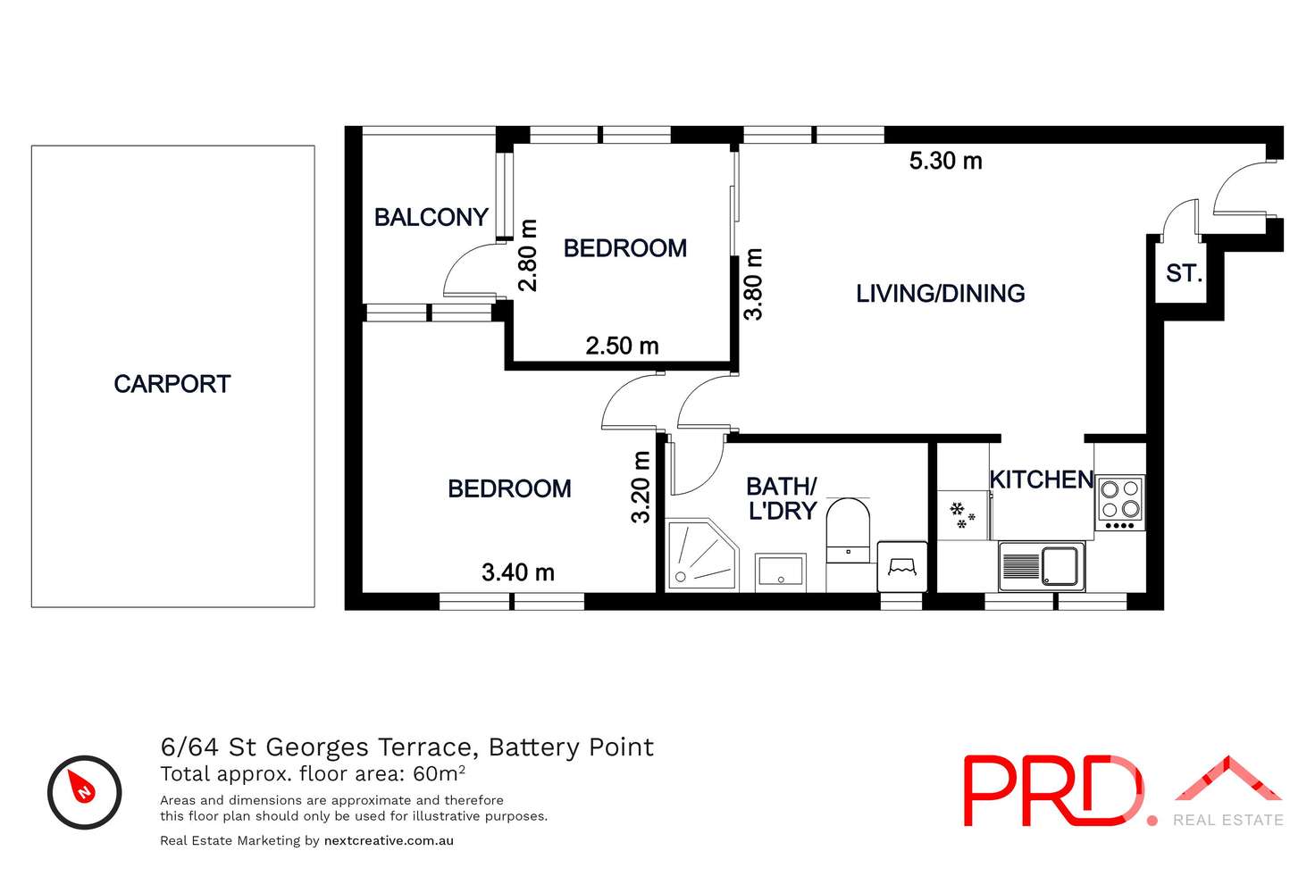 Floorplan of Homely apartment listing, 6/64 St Georges Terrace, Battery Point TAS 7004