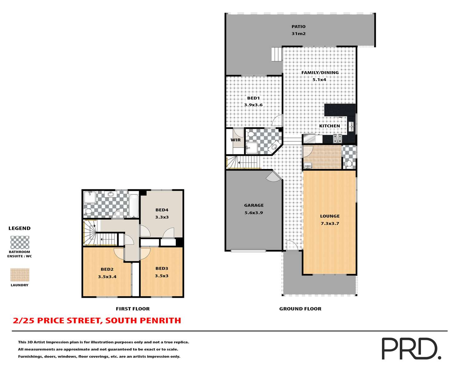 Floorplan of Homely semiDetached listing, 2/25 Price Street, South Penrith NSW 2750